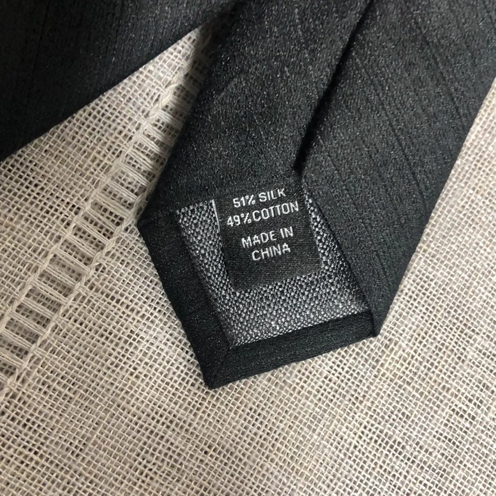 Kenneth Cole NWT black silk/cotton blend 57” long - Picture 2 of 5